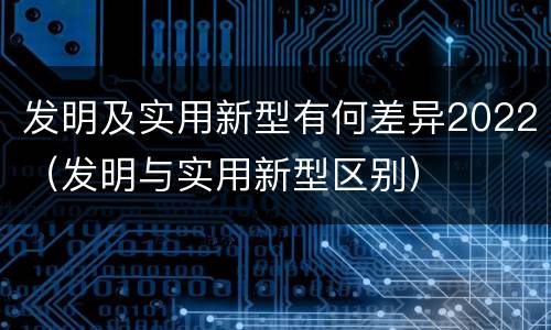 发明及实用新型有何差异2022（发明与实用新型区别）