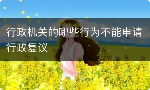 行政机关的哪些行为不能申请行政复议