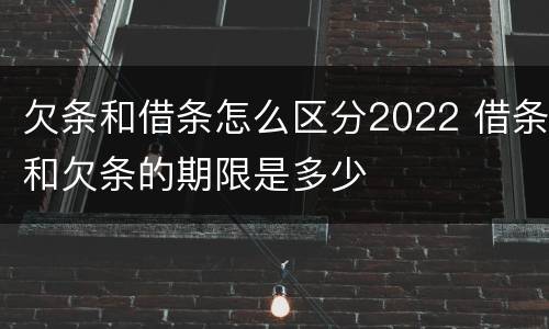 欠条和借条怎么区分2022 借条和欠条的期限是多少