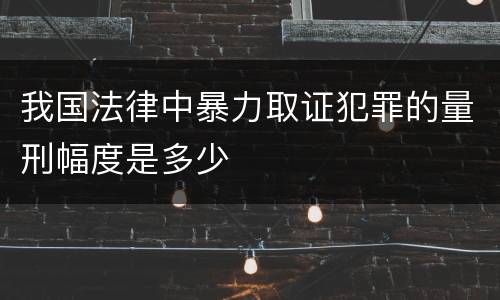 我国法律中暴力取证犯罪的量刑幅度是多少