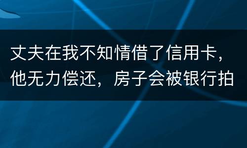 丈夫在我不知情借了信用卡，他无力偿还，房子会被银行拍卖吗