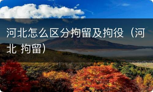 河北怎么区分拘留及拘役（河北 拘留）