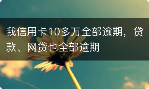 我信用卡10多万全部逾期，贷款、网贷也全部逾期