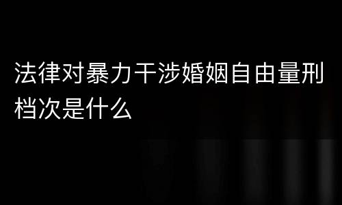 法律对暴力干涉婚姻自由量刑档次是什么
