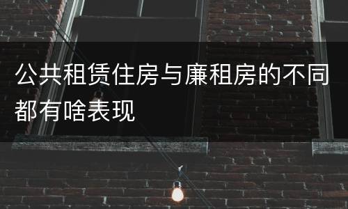 公共租赁住房与廉租房的不同都有啥表现