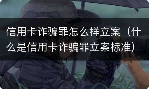信用卡诈骗罪怎么样立案（什么是信用卡诈骗罪立案标准）