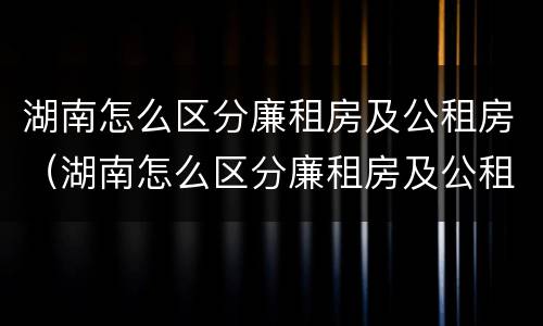 湖南怎么区分廉租房及公租房（湖南怎么区分廉租房及公租房的）
