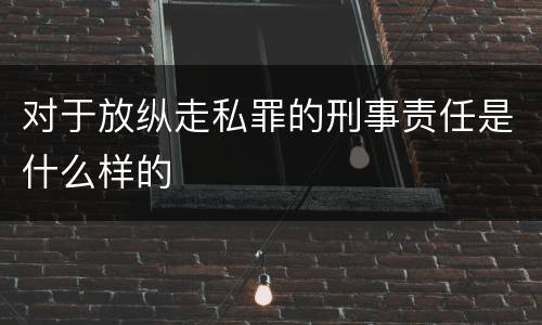 对于放纵走私罪的刑事责任是什么样的