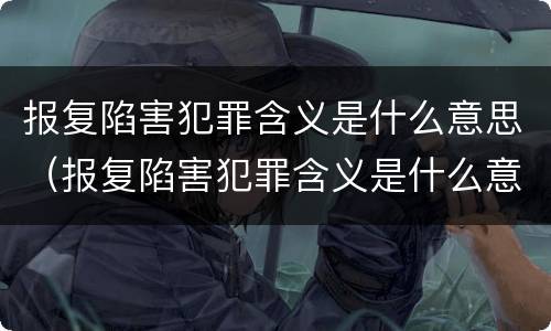 报复陷害犯罪含义是什么意思（报复陷害犯罪含义是什么意思呀）
