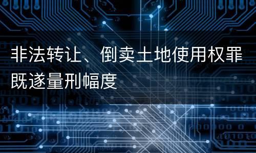 非法转让、倒卖土地使用权罪既遂量刑幅度