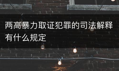两高暴力取证犯罪的司法解释有什么规定