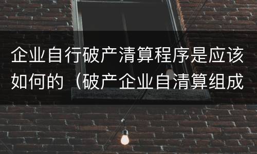 企业自行破产清算程序是应该如何的（破产企业自清算组成立之日起,应当停止生产经营活动）