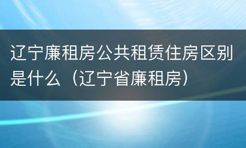辽宁廉租房公共租赁住房区别是什么（辽宁省廉租房）