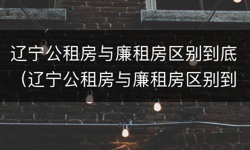 辽宁公租房与廉租房区别到底（辽宁公租房与廉租房区别到底在哪）