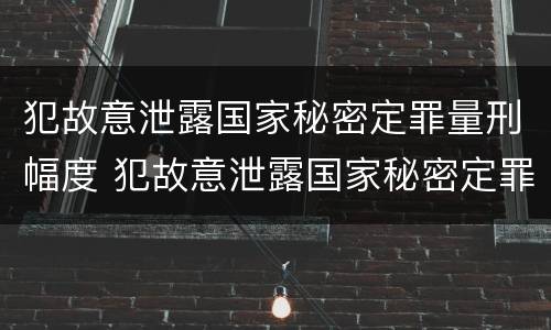 犯故意泄露国家秘密定罪量刑幅度 犯故意泄露国家秘密定罪量刑幅度大吗