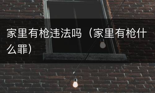家里有枪违法吗（家里有枪什么罪）