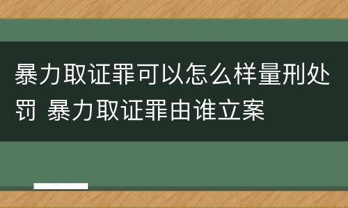 暴力取证罪可以怎么样量刑处罚 暴力取证罪由谁立案