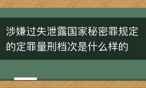 涉嫌过失泄露国家秘密罪规定的定罪量刑档次是什么样的
