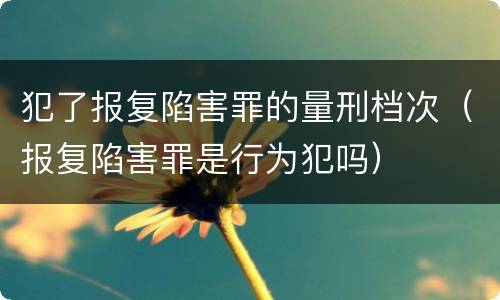 犯了报复陷害罪的量刑档次（报复陷害罪是行为犯吗）