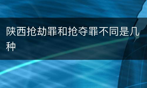陕西抢劫罪和抢夺罪不同是几种