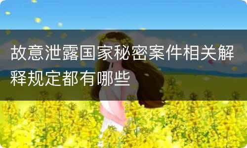 故意泄露国家秘密案件相关解释规定都有哪些
