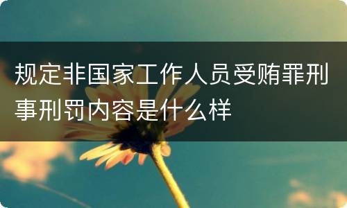规定非国家工作人员受贿罪刑事刑罚内容是什么样