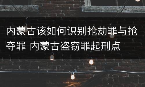 内蒙古该如何识别抢劫罪与抢夺罪 内蒙古盗窃罪起刑点