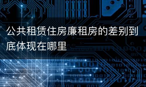 公共租赁住房廉租房的差别到底体现在哪里