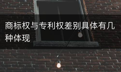商标权与专利权差别具体有几种体现