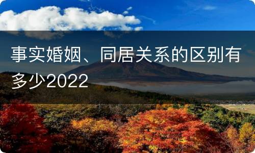 事实婚姻、同居关系的区别有多少2022