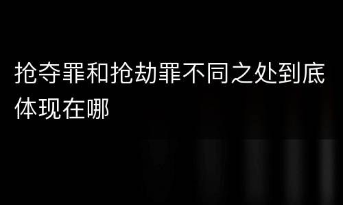 抢夺罪和抢劫罪不同之处到底体现在哪