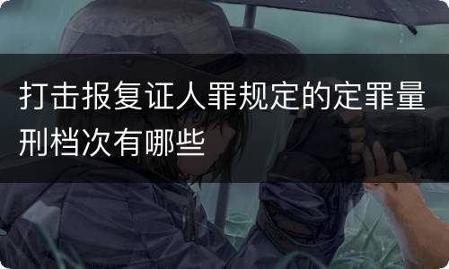 打击报复证人罪规定的定罪量刑档次有哪些