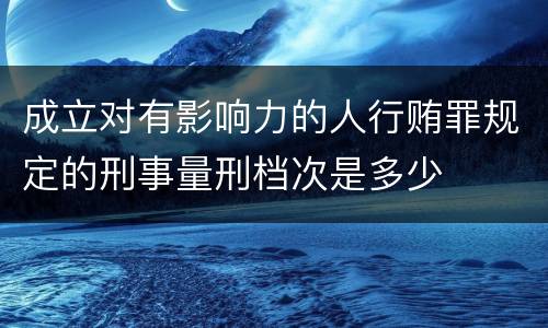 成立对有影响力的人行贿罪规定的刑事量刑档次是多少