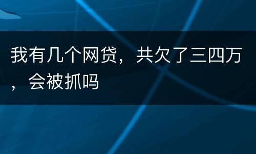 我有几个网贷，共欠了三四万，会被抓吗