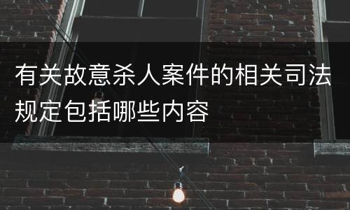 有关故意杀人案件的相关司法规定包括哪些内容