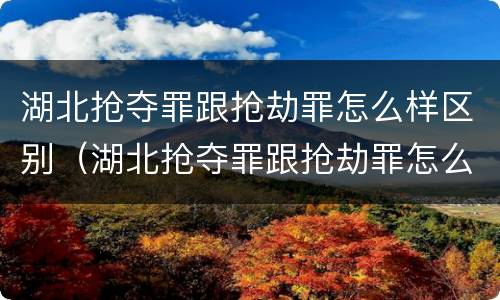 湖北抢夺罪跟抢劫罪怎么样区别（湖北抢夺罪跟抢劫罪怎么样区别呢）