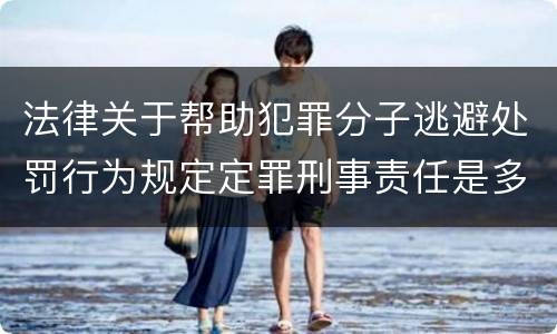 法律关于帮助犯罪分子逃避处罚行为规定定罪刑事责任是多少