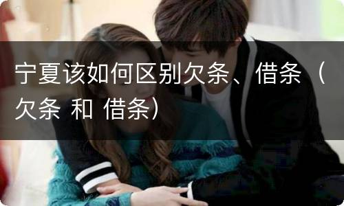 宁夏该如何区别欠条、借条（欠条 和 借条）
