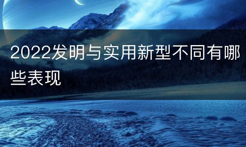 2022发明与实用新型不同有哪些表现