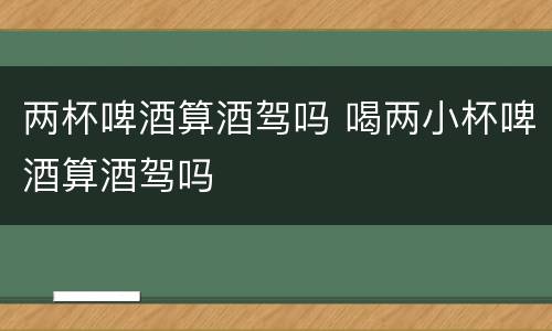 两杯啤酒算酒驾吗 喝两小杯啤酒算酒驾吗