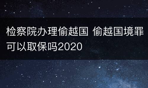 检察院办理偷越国 偷越国境罪可以取保吗2020