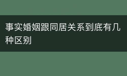 事实婚姻跟同居关系到底有几种区别