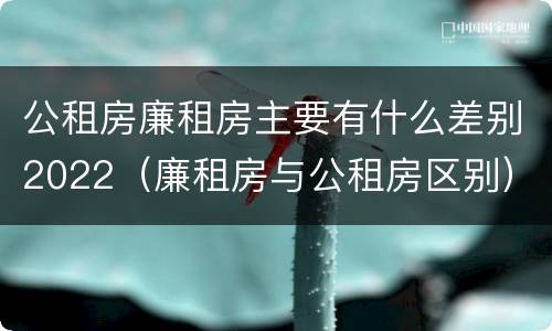 公租房廉租房主要有什么差别2022（廉租房与公租房区别）