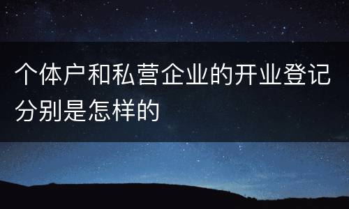 个体户和私营企业的开业登记分别是怎样的