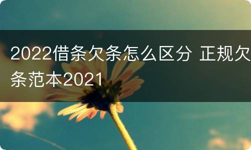 2022借条欠条怎么区分 正规欠条范本2021