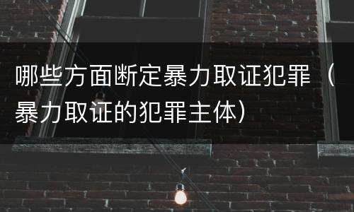 哪些方面断定暴力取证犯罪（暴力取证的犯罪主体）