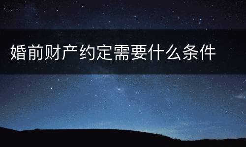 婚前财产约定需要什么条件