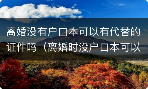离婚没有户口本可以有代替的证件吗（离婚时没户口本可以吗）