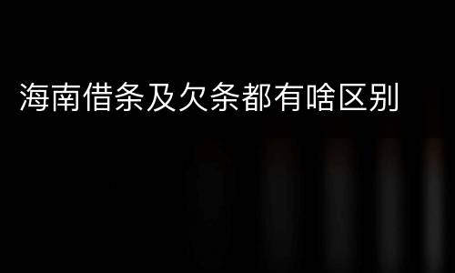 海南借条及欠条都有啥区别