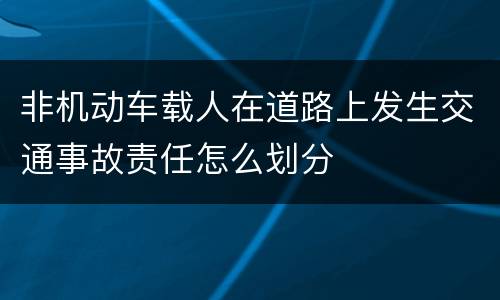 非机动车载人在道路上发生交通事故责任怎么划分